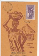 CARTE  MAXIMUM  SENEGAL  N° Yvert 163  (FILLE PEUL) Obl Sp 1946 - Covers & Documents