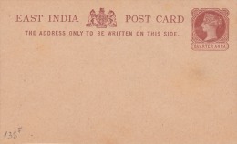 00802 Enteropostal Sin Circular "Eeast India -Quarter Anna" - 1882-1901 Impero
