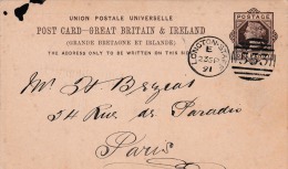 00812 Enteropostal Longton A Paris 1890 - Otros & Sin Clasificación