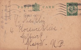 00826 Enteropostal De Kingston A Glasgow 1913 - Otros & Sin Clasificación