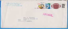 Cover Air Mail Sent USA TO ROMANIA, Dove, Rugby - Rugby