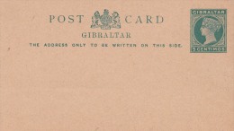 00834 Enteropostal Post Card Gibraltar Sin Circular - Andere & Zonder Classificatie