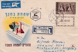 00847 Carta Jerusalen A Montevideo-Uruguay - Covers & Documents