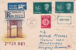 00848 Carta Jerusalen A Montevideo-Uruguay - Briefe U. Dokumente