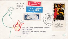 00851 Carta TJerusalen A Monforte De Lemos -Lugo España 196 - Lettres & Documents