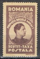 Sello ROMANIA, Scutit Taxa Postala. Rey Miguel I * - Strafport