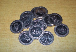 Lot De 13 Jetons Token Métal 25 Cents Pour Casino Use Only - Casino