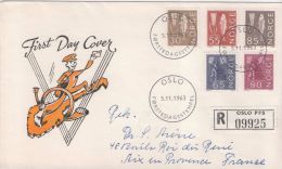 Fdc 1er Jour 05 11 1963 Série Courante N° 440, 444, 446, 447 Et 448 - Lettres & Documents