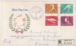 Fdc 1er Jour 15 03 1961 Sport N° 409 à 412 - Lettres & Documents