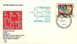 1975  Premier Vol  Lufthansa  Buenos Aires  - Rabat - Lettres & Documents