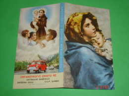 Calendarietto Anno1962 - Madonna RIPOSO Ferruzzi  - Auto Innocenti MINI MINOR - S.ANTONIO Orfanotrofio Maschile MESSINA - Petit Format : 1961-70