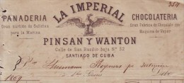 E4475 CUBA ESPAÑA SPAIN 1869 INVOICE LA IMPERIAL BAKERY ESPAÑA - Espagne