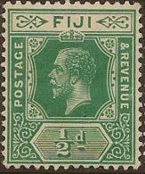 FIJI 1912 1/2d Green KGV SG 126 HM YY246 - Fiji (...-1970)