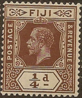 FIJI 1912 1/4d Brown KGV SG 125 HM YY244 - Fidschi-Inseln (...-1970)