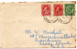 Jamaica 1938 Cover Mailed To USA - Jamaïque (...-1961)