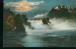 Litho Rheinfall Schaffhausen Bei Nacht Zug Eisenbahn Auf Brücke 14.7.1930 Von Konstanz Nach Ehingen - Otros & Sin Clasificación