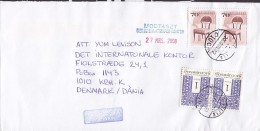 Hungary Airmail Legiposta Par Avion DEBRECEN 2000 Cover Brief To Denmark 2x Pairs Chair Stamp - Covers & Documents