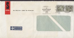 Portugal Airmail Por Aviao Par Avion Label SOPAL, Lusiadas Slogan LISBOA 1972 Cover Letra Ritter Knight Stamps (Pair) - Cartas & Documentos