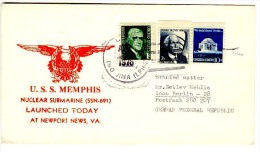 USA , 1977 , Special Cancell. USS  MEMPHIS  SSN671  Used Cover - Submarinos