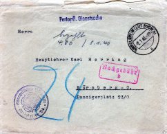 Brief , Portopflichtige Dienstsache 1940, Sindolsheim ( Amt Buchen ) Nach Nürnberg - Sonstige & Ohne Zuordnung