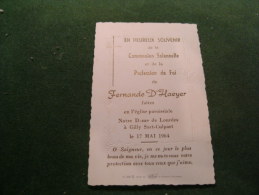 A-5-2-1016 Souvenir Communion Fernand D'Haeyer Gilly Sart Culpart 1964 - Communie