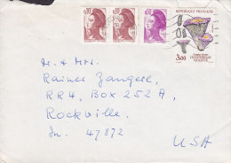 France BONDUES (Nord) 1989 Cover Lettre To ROCKVILLE United States Etats Unis Mushroom Canterelle Stamp - Lettres & Documents