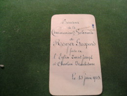 A-5-2-1016 Souvenir Communion Roger Gaspard Charleroi Broucheterre 1943 - Communion