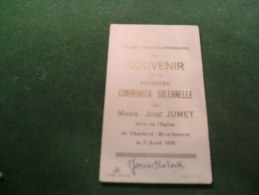 A-5-2-1016 Souvenir Communion Marie José Jumet Charleroi Broucheterre 1935 - Communie