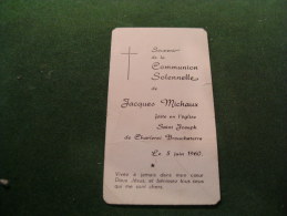 A-5-2-1016 Souvenir Communion Jacques Michaux Charleroi Broucheterre 1960 - Communion