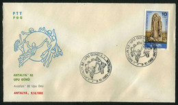 Turkey 1982 UPU Day, UPU Emblem, Special Cover - Briefe U. Dokumente