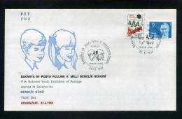 TURKEY 1984 FDC - V Th National Youth Exhibition Of Postage Stamps Of Sakarya, Youth Day, Adapazari, Jun. 22 - FDC