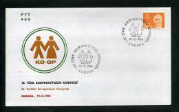 TURKEY 1984 FDC - XI. Turkish Co-operative Congress, Istanbul, Dec. 19 - FDC