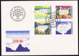 1996  Série ATM Sur FDC - Automatenmarken