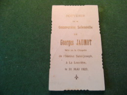 BC5-2-107 Souvenir Communion Georges Jaumot La Louvière 1923 - Communion