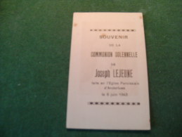 BC5-2-107 Souvenir Communion Joseph Lejeune Anderlues 1943 - Communion