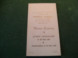 BC5-2-107 Souvenir Communion Patrice Lepinne Jumet Gohissart 1969 - Communion