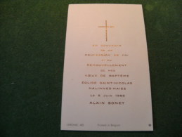 BC5-2-107 Souvenir Communion Alain Sonet Nalinnes Haies 1965 - Communion