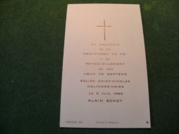 BC5-2-107 Souvenir Communion Alain Sonet Nalinnes Haies 1965 - Kommunion Und Konfirmazion