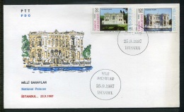 TURKEY 1987 FDC - National Palaces, Michel #2793-94; ISFILA #3187-88. - FDC