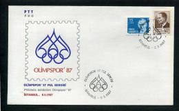 TURKEY 1987 FDC - Philatelic Exhibition Olimpspor (Olympics), Istanbul, May. 8 - FDC