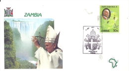 CITE DU VATICAN - Poste Vaticane - Enveloppe Permier Jour - ZAMBIE - ZAMBIA - Visite - Jean-Paul II - 2 Mai 1989 - Used Stamps