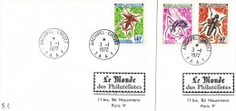 2 Plis Avec 3 Valeurs En 1° Jour Des N° 43/45 - Covers & Documents