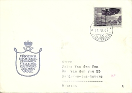 Liechtenstein Vaduz 1962 >> Oorderen Belgium - Briefe U. Dokumente