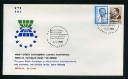 TURKEY 1988 FDC - European Public Campaign On North-South Interdepence And Solidarity Meeting, Antalya, Mar. 16 - FDC