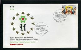 TURKEY 1988 FDC - Honour Flag Prize Of European Council, Bursa, Jul. 7 - FDC