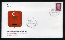 TURKEY 1988 FDC - 66th Anniversary Of The War Veterans, Ankara, Sept. 19 - FDC