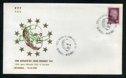 TURKEY 1988 FDC - Jean Monnet Year In Europe, Istanbul, Oct. 14 - FDC