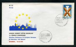 TURKEY 1989 FDC - Standing Conference Of European Ministers Of Education 16th Session, Istanbul, Oct. 10 - FDC