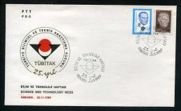 TURKEY 1989 FDC - Science And Technology Week, Ankara, Nov. 20 - FDC