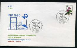 TURKEY 1990 FDC - 50th International Congress Of F.I.P. (FIP), İstanbul, Sep. 3 - FDC